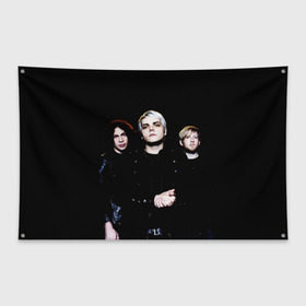 Флаг-баннер с принтом My Chemical Romance в Ухте, 100% полиэстер | размер 67 х 109 см, плотность ткани — 95 г/м2; по краям флага есть четыре люверса для крепления | anthony | black parade | bob bryar | famous last words | frank | gerard | james dewees | matt pelissier | mikey | my chemical romance | ray toro | sing | way | айеро | боб | брайар | деуис | джеймс | джерард уэй | майки | мэтт | пелишьер | рэй | торо | уэ