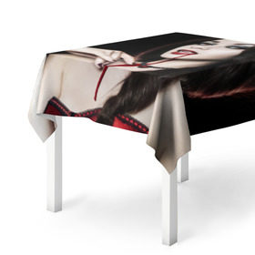 Скатерть 3D с принтом Девушка вампир в Ухте, 100% полиэстер (ткань не мнется и не растягивается) | Размер: 150*150 см | кровь