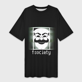 Платье-футболка 3D с принтом Mr.Robot в Ухте,  |  | Тематика изображения на принте: mr.robot f society
f society