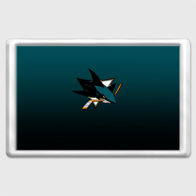 Магнит 45*70 с принтом Сан-Хосе Шаркс в Ухте, Пластик | Размер: 78*52 мм; Размер печати: 70*45 | nhl | нхл | сан хосе шаркс | хоккеист | хоккей