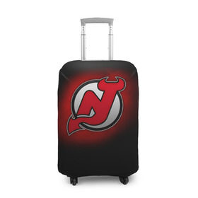 Чехол для чемодана 3D с принтом Нью-Джерси Дэвилз в Ухте, 86% полиэфир, 14% спандекс | двустороннее нанесение принта, прорези для ручек и колес | nhl | нхл | нью джерси дэвилз | хоккеист | хоккей