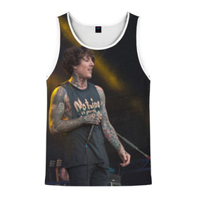 Мужская майка 3D с принтом Oli Sykes в Ухте, 100% полиэстер | круглая горловина, приталенный силуэт, длина до линии бедра. Пройма и горловина окантованы тонкой бейкой | bring me the horizon | oliver sykes | sempiternal | that’s the spirit | throne | оливер сайкс