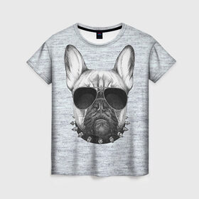 Женская футболка 3D с принтом Милый бульдог в Ухте, 100% полиэфир ( синтетическое хлопкоподобное полотно) | прямой крой, круглый вырез горловины, длина до линии бедер | baby | dog | sweet | бульдог | девушке | собачка