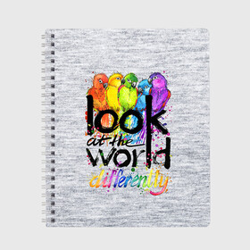 Тетрадь с принтом Happy birds в Ухте, 100% бумага | 48 листов, плотность листов — 60 г/м2, плотность картонной обложки — 250 г/м2. Листы скреплены сбоку удобной пружинной спиралью. Уголки страниц и обложки скругленные. Цвет линий — светло-серый
 | bird | parrot | попугаи | птицы | птички