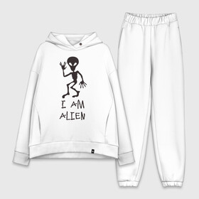 Женский костюм хлопок Oversize с принтом Alien в Ухте,  |  | инопланетянин | нло | прикол | пришелец | юмор