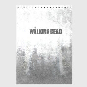 Скетчбук с принтом The Walking Dead в Ухте, 100% бумага
 | 48 листов, плотность листов — 100 г/м2, плотность картонной обложки — 250 г/м2. Листы скреплены сверху удобной пружинной спиралью | the walking dead | кино | мертвецы | ужасы | ходячие