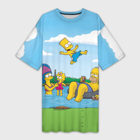 Платье-футболка 3D с принтом The simpsons в Ухте,  |  | 