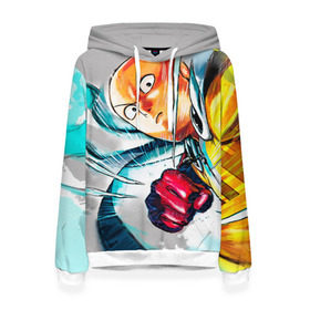 Женская толстовка 3D с принтом One punch man в Ухте, 100% полиэстер  | двухслойный капюшон со шнурком для регулировки, мягкие манжеты на рукавах и по низу толстовки, спереди карман-кенгуру с мягким внутренним слоем. | anime | ван пач ман | ван пач мен | ванпанчман | ванпанчмен | ванпачман | ванпачмен | сайтама