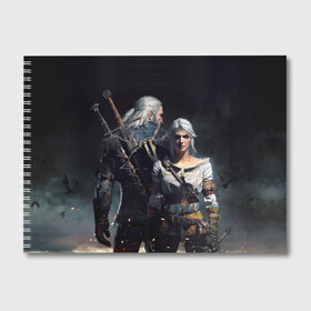 Альбом для рисования с принтом Geralt and Ciri в Ухте, 100% бумага
 | матовая бумага, плотность 200 мг. | ciri | gerald | roach | wild hunt | witcher | ведьмак | ведьмы | геральд | дикая охота | йен | йеннифер | плотва | цири