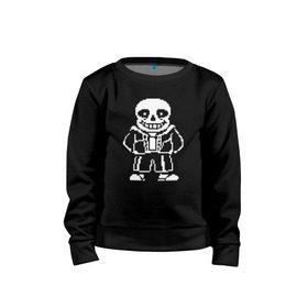 Детский свитшот хлопок с принтом Undertale Sans в Ухте, 100% хлопок | круглый вырез горловины, эластичные манжеты, пояс и воротник | Тематика изображения на принте: 