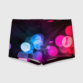 Детские купальные плавки 3D с принтом Light Spots в Ухте, Полиэстер 85%, Спандекс 15% | Слитный крой, подклад по переду изделия, узкие бретели | Тематика изображения на принте: color | light | spot | блик | пятно | свет | цвет