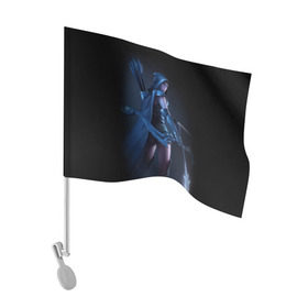 Флаг для автомобиля с принтом DROW RANGER в Ухте, 100% полиэстер | Размер: 30*21 см | dota | dota 2 | drow | mid | ranger | warcraft | варкрафт | дота | дотан | дроу | клешни | лук | мид | раки | рейнджер | стрелы | тракса