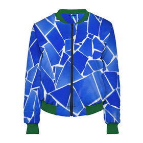 Женский бомбер 3D Битое стекло: в Ухте, 100% полиэстер | застегивается на молнию, по бокам два кармана без застежек, мягкие манжеты, по низу бомбера и на воротнике — эластичная резинка | абстракция | витраж | мозаика | стекло