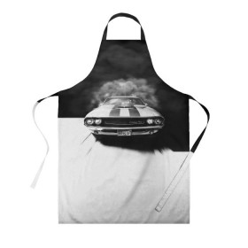 Фартук 3D с принтом Driver в Ухте, 100% полиэстер | общий размер — 65 х 85 см, ширина нагрудника — 26 см, горловина — 53 см, длина завязок — 54 см, общий обхват в поясе — 173 см. Принт на завязках и на горловине наносится с двух сторон, на основной части фартука — только с внешней стороны | Тематика изображения на принте: driver | san francisco | авто | гонки | игра | машина