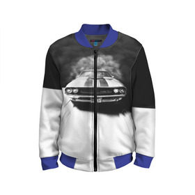 Детский бомбер 3D с принтом Driver в Ухте, 100% полиэстер | застегивается на молнию, по бокам два кармана без застежек, мягкие манжеты, по низу бомбера и на воротнике — эластичная резинка | Тематика изображения на принте: driver | san francisco | авто | гонки | игра | машина