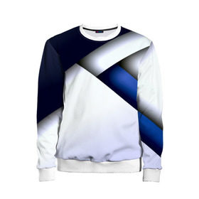 Детский свитшот 3D с принтом Geometria в Ухте, 100% полиэстер | свободная посадка, прямой крой, мягкая тканевая резинка на рукавах и понизу свитшота | blue | geometrical | геометрия | кубики | линии | текстуры