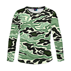 Женский лонгслив 3D с принтом Камуфляж в Ухте, 100% полиэстер | длинные рукава, круглый вырез горловины, полуприлегающий силуэт | camo | армия | камо | маскировка