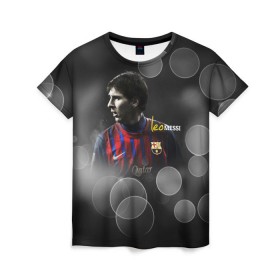 Женская футболка 3D Месси (leo messi): в Ухте, 100% полиэфир ( синтетическое хлопкоподобное полотно) | прямой крой, круглый вырез горловины, длина до линии бедер | barselona | messi | барселона | лучший | месси | футбол