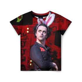 Детская футболка 3D с принтом Грин Дей в Ухте, 100% гипоаллергенный полиэфир | прямой крой, круглый вырез горловины, длина до линии бедер, чуть спущенное плечо, ткань немного тянется | green day | грин дей | зеленый