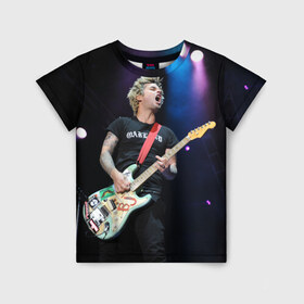 Детская футболка 3D с принтом Green Day в Ухте, 100% гипоаллергенный полиэфир | прямой крой, круглый вырез горловины, длина до линии бедер, чуть спущенное плечо, ткань немного тянется | green day | грин дей | зеленый