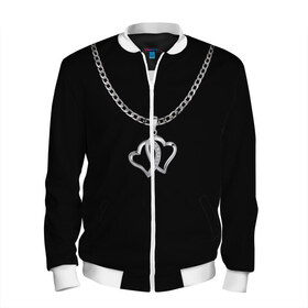 Мужской бомбер 3D Сердца: в Ухте, 100% полиэстер | застегивается на молнию, по бокам два кармана без застежек, по низу бомбера и на воротнике - эластичная резинка | кулон | любовь. цепь | сердца