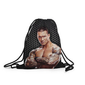 Рюкзак-мешок 3D с принтом Randy Orton в Ухте, 100% полиэстер | плотность ткани — 200 г/м2, размер — 35 х 45 см; лямки — толстые шнурки, застежка на шнуровке, без карманов и подкладки | randy orton | wwe | рестлинг | чемпион мира
