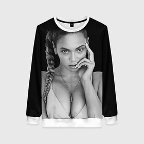 Женский свитшот 3D с принтом Бейонсе в Ухте, 100% полиэстер с мягким внутренним слоем | круглый вырез горловины, мягкая резинка на манжетах и поясе, свободная посадка по фигуре | 