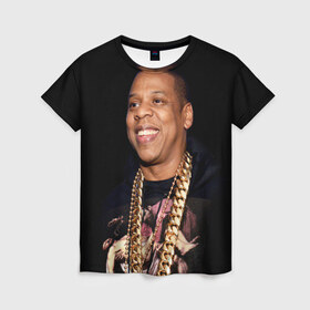 Женская футболка 3D с принтом Джей-Зи в Ухте, 100% полиэфир ( синтетическое хлопкоподобное полотно) | прямой крой, круглый вырез горловины, длина до линии бедер | jay z | shawn corey carter | американский рэпер | джей зи | шон кори картер