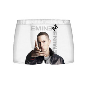 Мужские трусы 3D с принтом Эминем в Ухте, 50% хлопок, 50% полиэстер | классическая посадка, на поясе мягкая тканевая резинка | marshall bruce mathers | маршалл брюс мэтерс