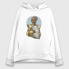 Женское худи Oversize хлопок с принтом Giant Dad в Ухте, френч-терри — 70% хлопок, 30% полиэстер. Мягкий теплый начес внутри —100% хлопок | боковые карманы, эластичные манжеты и нижняя кромка, капюшон на магнитной кнопке | dark souls | praise the sun | you died | дарк соулс | темные души