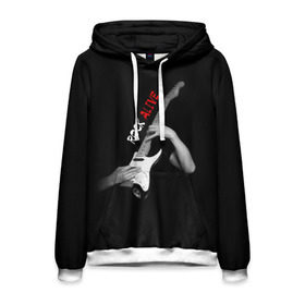 Мужская толстовка 3D Рок жив (rock alive): в Ухте, 100% полиэстер | двухслойный капюшон со шнурком для регулировки, мягкие манжеты на рукавах и по низу толстовки, спереди карман-кенгуру с мягким внутренним слоем. | rock | рок | рок жив | русский рок