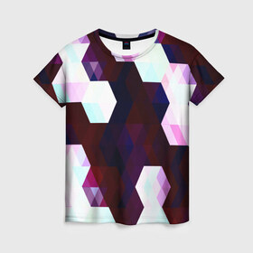 Женская футболка 3D Абстракция: в Ухте, 100% полиэфир ( синтетическое хлопкоподобное полотно) | прямой крой, круглый вырез горловины, длина до линии бедер | абстракт | абстракции | волны | прикольные | ромб | текстуры