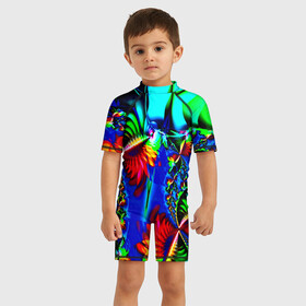 Детский купальный костюм 3D с принтом Абстракция в Ухте, Полиэстер 85%, Спандекс 15% | застежка на молнии на спине | абстракции | текстуры