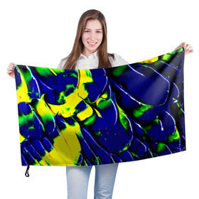 Флаг 3D с принтом Брызги красок в Ухте, 100% полиэстер | плотность ткани — 95 г/м2, размер — 67 х 109 см. Принт наносится с одной стороны | мазки | цветные