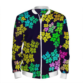 Мужской бомбер 3D с принтом Звездочки в Ухте, 100% полиэстер | застегивается на молнию, по бокам два кармана без застежек, по низу бомбера и на воротнике - эластичная резинка | red | star | арт | звезды | красный | прикольные | яркие