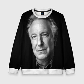 Детский свитшот 3D с принтом Alan Rickman в Ухте, 100% полиэстер | свободная посадка, прямой крой, мягкая тканевая резинка на рукавах и понизу свитшота | alan rickman