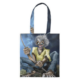 Сумка 3D повседневная с принтом FISHING в Ухте, 100% полиэстер | Плотность: 200 г/м2; Размер: 34×35 см; Высота лямок: 30 см | iron maiden | rock | рок | череп