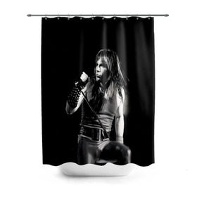 Штора 3D для ванной с принтом Sing в Ухте, 100% полиэстер | плотность материала — 100 г/м2. Стандартный размер — 146 см х 180 см. По верхнему краю — пластиковые люверсы для креплений. В комплекте 10 пластиковых колец | iron maiden | rock | рок | череп