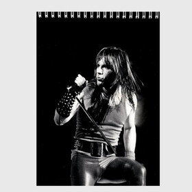 Скетчбук с принтом Sing в Ухте, 100% бумага
 | 48 листов, плотность листов — 100 г/м2, плотность картонной обложки — 250 г/м2. Листы скреплены сверху удобной пружинной спиралью | iron maiden | rock | рок | череп