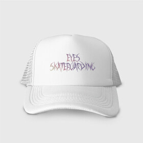 Кепка тракер с сеткой с принтом Eyes Skateboarding в Ухте, трикотажное полотно; задняя часть — сетка | длинный козырек, универсальный размер, пластиковая застежка | 