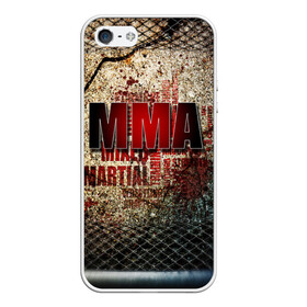 Чехол для iPhone 5/5S матовый с принтом MMA в Ухте, Силикон | Область печати: задняя сторона чехла, без боковых панелей | Тематика изображения на принте: judo | mma | ufc | борьба | единоборства