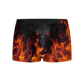Мужские трусы 3D с принтом Devil в Ухте, 50% хлопок, 50% полиэстер | классическая посадка, на поясе мягкая тканевая резинка | devil | дьявол | монстр | огонь | ужас