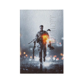 Обложка для паспорта матовая кожа с принтом Battlefield в Ухте, натуральная матовая кожа | размер 19,3 х 13,7 см; прозрачные пластиковые крепления | battlefield | батла | боец | воин | игра | солдат