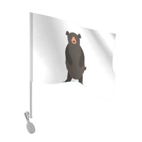 Флаг для автомобиля с принтом Мишаня в Ухте, 100% полиэстер | Размер: 30*21 см | животные | медведь | миша | мишка