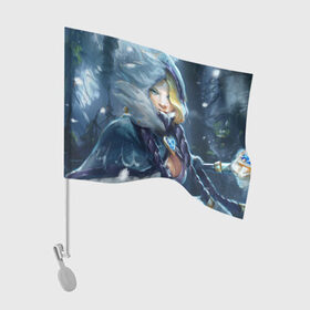Флаг для автомобиля с принтом Crystal Maiden в Ухте, 100% полиэстер | Размер: 30*21 см | crystal | dota | dota 2 | maiden | дота | дотан | кристал | кристалка | мейден | раки