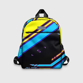 Детский рюкзак 3D с принтом Assimov cky в Ухте, 100% полиэстер | лямки с регулируемой длиной, сверху петелька, чтобы рюкзак можно было повесить на вешалку. Основное отделение закрывается на молнию, как и внешний карман. Внутри дополнительный карман. По бокам два дополнительных кармашка | asiimov | counter strike | cs | game | go | sky | игры