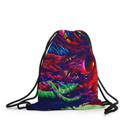 Рюкзак-мешок 3D с принтом Hyper beast в Ухте, 100% полиэстер | плотность ткани — 200 г/м2, размер — 35 х 45 см; лямки — толстые шнурки, застежка на шнуровке, без карманов и подкладки | counter strike | cs | game | go | hyper beast | игры