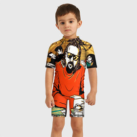 Детский купальный костюм 3D Большой Лебовски: в Ухте, Полиэстер 85%, Спандекс 15% | застежка на молнии на спине | hipster | lebowski | swag | большой лебовски | лебовски | свег | свэг | хипстер | хисптеры