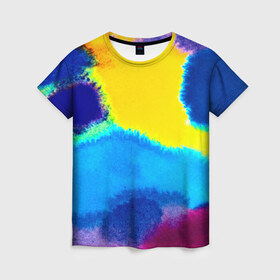 Женская футболка 3D акварель: в Ухте, 100% полиэфир ( синтетическое хлопкоподобное полотно) | прямой крой, круглый вырез горловины, длина до линии бедер | абстракт | абстракции | краска | прикольные | текстуры