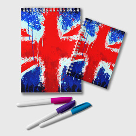 Блокнот с принтом Англия в Ухте, 100% бумага | 48 листов, плотность листов — 60 г/м2, плотность картонной обложки — 250 г/м2. Листы скреплены удобной пружинной спиралью. Цвет линий — светло-серый
 | англия | краска | модные | популярные | прикольные | стена | флаг